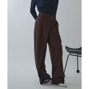 スラックス パンツ ラップワイドパンツ「ELLEgirl/エルガール」 レディース