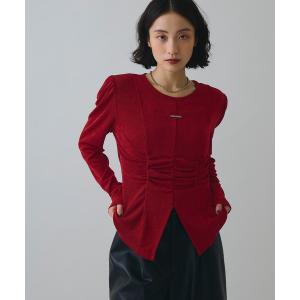 tシャツ フロントスリットシャーリングデザイントップス「ELLEgirl/エルガール」 レディース