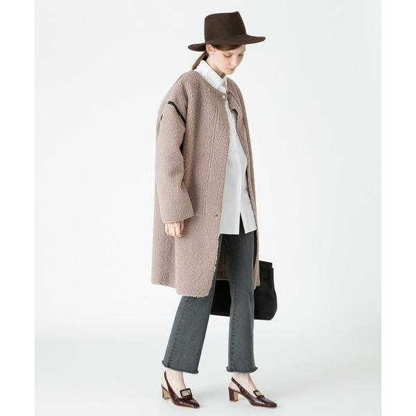 「allureville」 ノーカラーコート 2 モカ レディース
