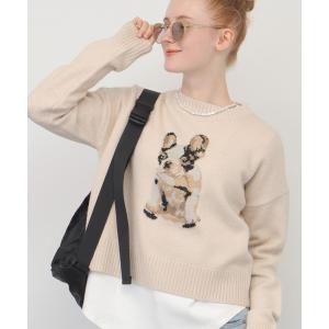 「saloon」 長袖ニット FREE ライトベージュ レディース