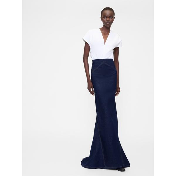 デニムスカート GapStudio ハイライズ シーム デニムマキシスカート