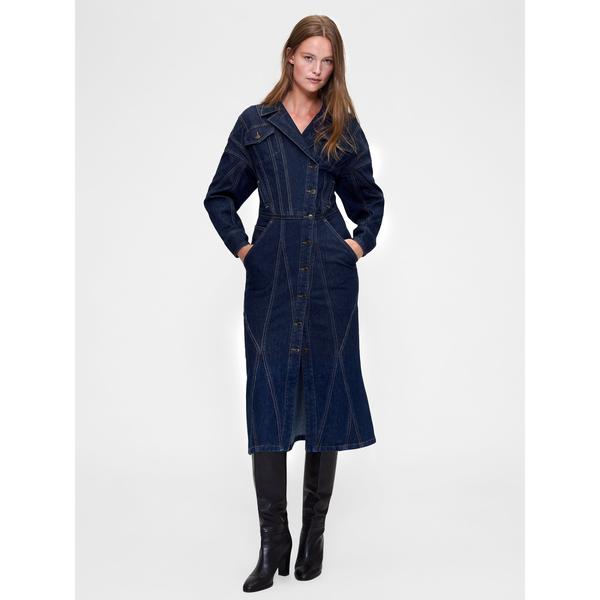 ワンピース Gapstudio シーム デニム ミディシャツドレス