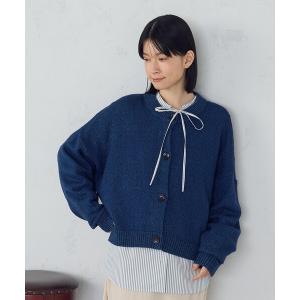 カーディガン ミックスヤーンニットカーディガン レディース