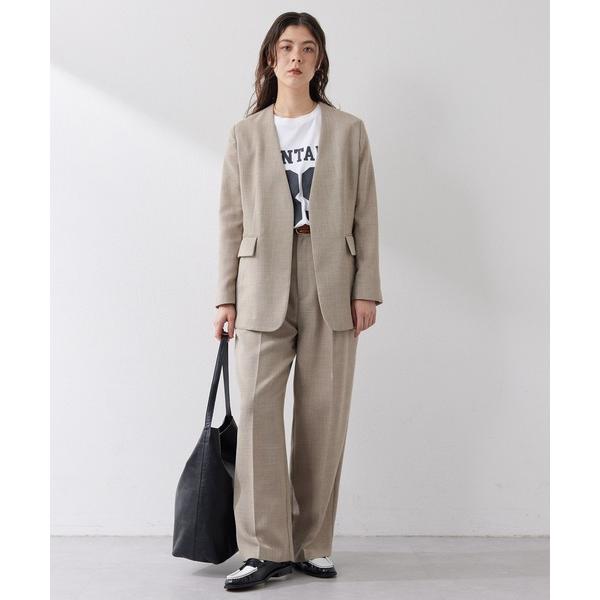 「Whim Gazette」 ノーカラージャケット FREE ベージュ レディース