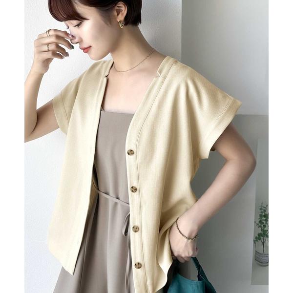 「Java」 半袖ブラウス SMALL ベージュ レディース