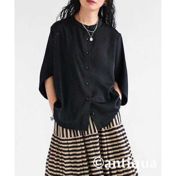 「antiqua」 「patterntorso」半袖ブラウス R ブラック レディース