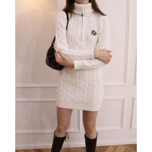 「epine」 ニットワンピース FREE ホワイト レディース