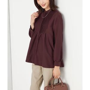 ブラウス シャツ ピンタックフレアブラウス レディース