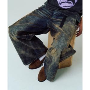 ジーンズ デニム デニムパンツ 「ADAMPATEK/アダムパテック」velour dust wide pants ワイドパンツ レディース メンズ