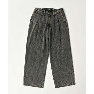 ジーンズ デニム デニムパンツ 「ADAMPATEK/アダムパテック」needlestripe denim wide pants ワイドパンツ レディ