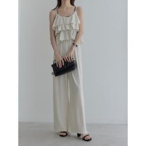 パンツ ティアードフリルキャミセットアップ/アイボリー レディース