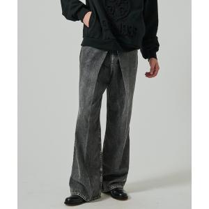 ジーンズ 「JOHN LAWRENCE SULLIVAN」WASHED DENIM WIDE PANTS メンズ