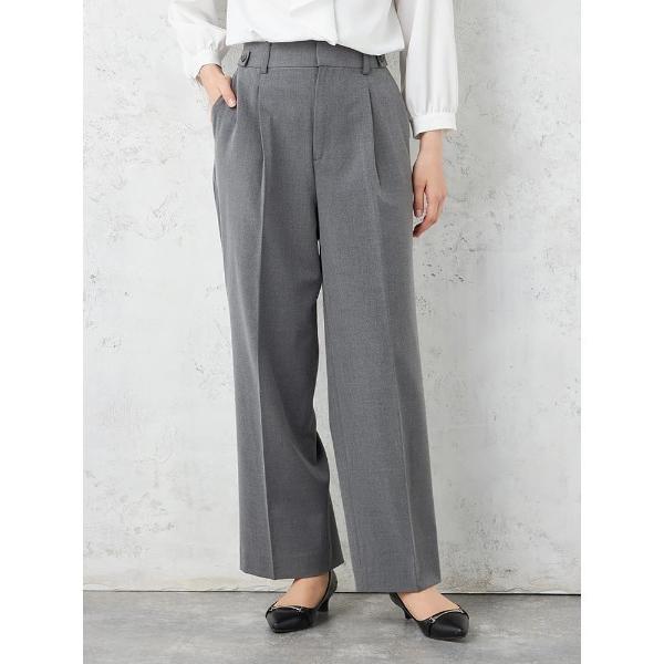 スラックス パンツ 「WALKPLUS」 T/Rトロサイドタブワイドパンツ ウォッシャブル 通年 レ...