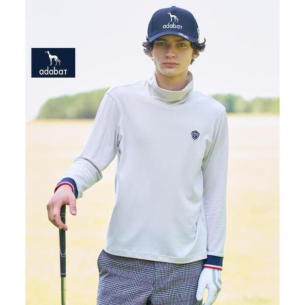 tシャツ 「新レーベル ADABAT NAVY」吸湿発熱 サーモスムースモックT メンズ