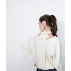 ニット セーター Choker Ribbon Top / チョーカーデザイン リボントップス レディース