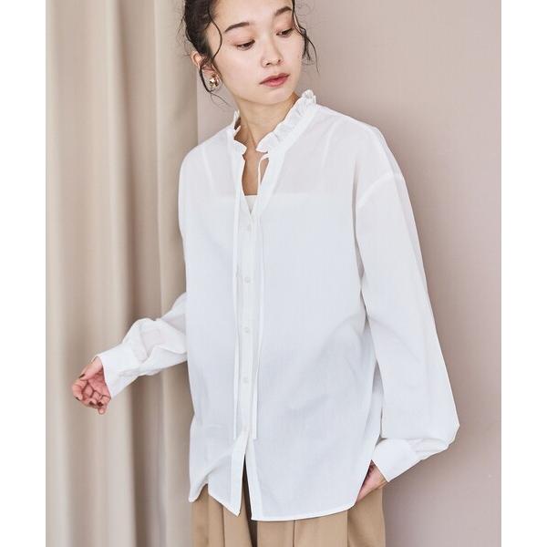 ブラウス シャツ 「イージーケア」2wayシャツ＿フリルネック レディース