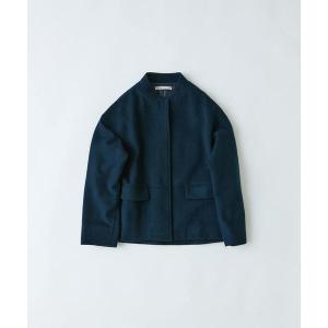 DRAWER（ドゥロワー） ノーカラージャケット 36 ネイビー レディース