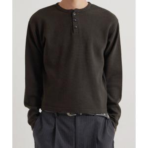 tシャツ Sourcreamワッフルヘンリーネックトップス メンズ レディース