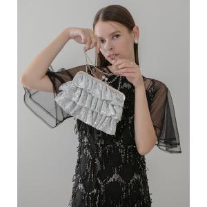 結婚式 ハンドバッグ 「LEJA」スパンコールフリルデザイン2WAYバッグ結婚式 パーティー 成人式 二次会 同窓会 お呼ばれ オケージョン 20代 30代