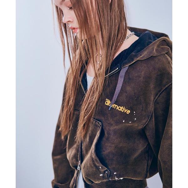 パーカー M2539 ちび裏毛W ZIPフーディー レディース