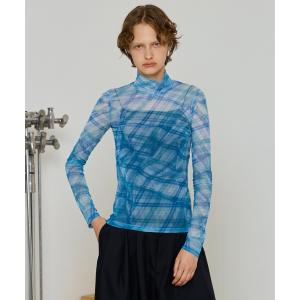 tシャツ Plaid Mesh Tops/チェックメッシュトップス「MAISON SPECIAL/メゾンスペシャル」 レディース