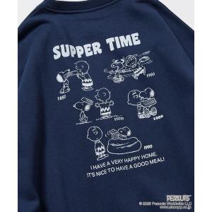 トレーナー スウェット 限定展開 PEANUTS/ピーナッツ 別注 バックプリント クルーネックスウェット/SUPPER メンズ レディース