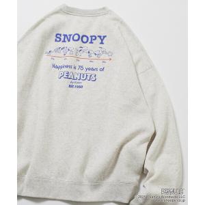 トレーナー スウェット 限定展開 PEANUTS/ピーナッツ 別注 バックプリント クルーネックスウェット/スヌーピー メンズ レディース