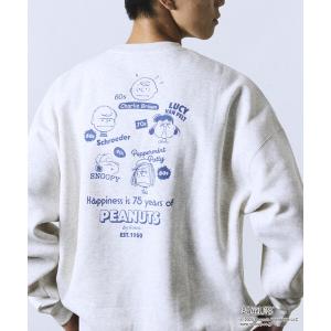 トレーナー スウェット 限定展開 PEANUTS/ピーナッツ 別注 バックプリント クルーネックスウェット/FACE メンズ レディース