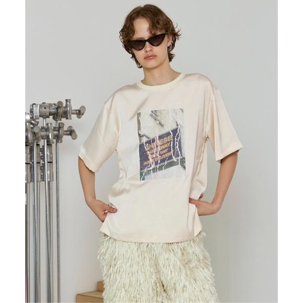 tシャツ Dot Photo Print Satin T-Shirt/ドットフォトプリントサテンTシ...