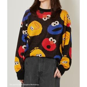 ニット セーター 「BOO! FRIENDS」フェイスアート ニット レディース