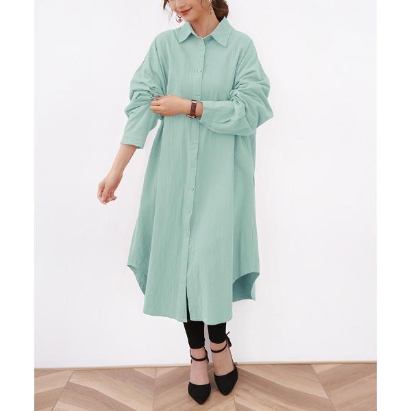 シャツワンピース ロングシャツワンピース