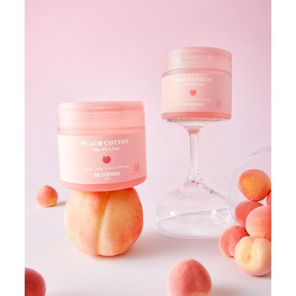 化粧水 スキンフード skinfood 「新商品」ピーチコットンジンクPCAパッド