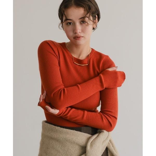 ニット セーター 「7色展開」クルーネックリブニットセーター レディース