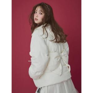 ブルゾン アウター パフショートバックリボンブルゾン レディース
