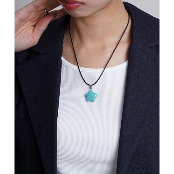 ネックレス 天然石、鉱石、星形ペンダント レディース