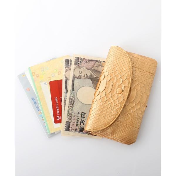 ポーチ 「HALEINE」ダイヤモンドパイソンレザー ポーチ レディース