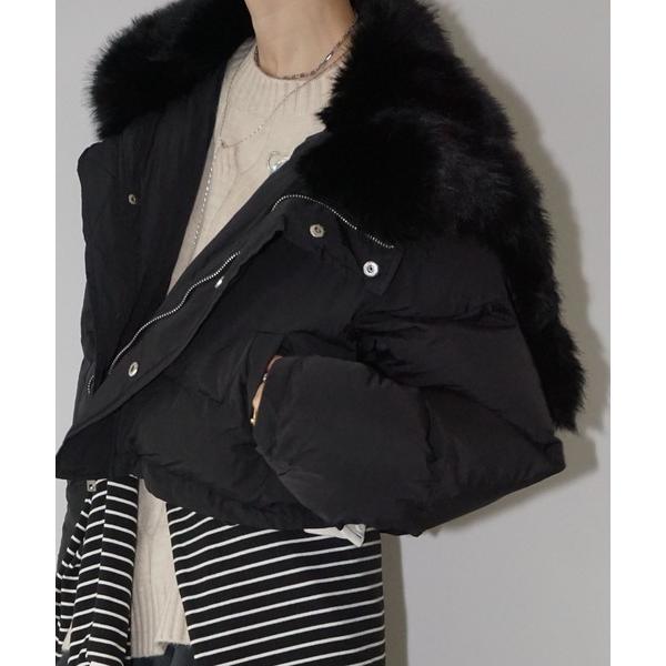 ダウンコート ダウンジャケット フード変形ファーカラー ショートダウン chw25a065 レディー...