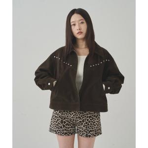 ブルゾン アウター スウェードスタッズブルゾン レディース