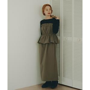 ワンピース 「PS/低身長サイズ」ドロストコードドッキングワンピース