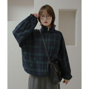 ブルゾン アウター チェックリバーシブルナイロンブルゾン レディース メンズ