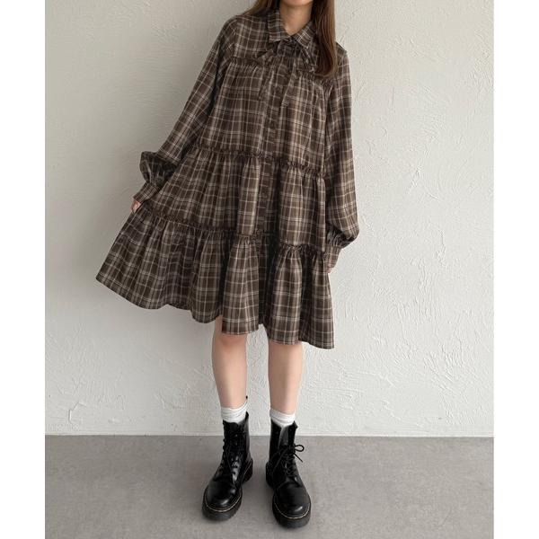 シャツワンピース 「新色追加」「紐付き」マルチウェイアソートティアードシャツワンピース/チュニック