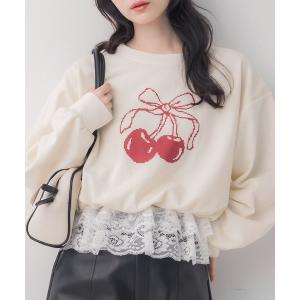 tシャツ 裾レーストレーナー レディース