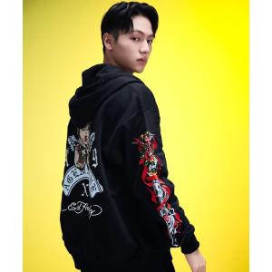パーカー A'GEM/9 × .kom 「A'GEM/9/エージェムナイン」 Ed Hardy カラーエンジェルZIPパーカー(1) メンズ レディース