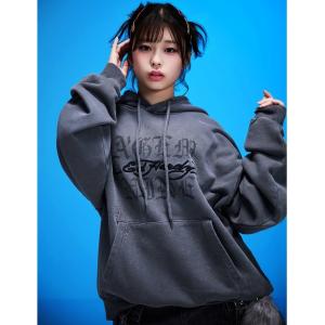 パーカー A'GEM/9 × .kom 「A'GEM/9/エージェムナイン」 Ed Hardy ピグメントプルパーカー メンズ レディース