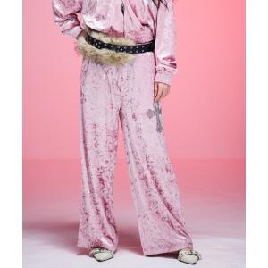 パンツ A'GEM/9 × .kom 「A'GEM/9/エージェムナイン」 Ed Hardy ベロアパンツ レディース メンズ