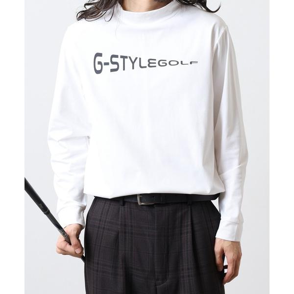 tシャツ モックネック ロゴ 長袖 プリントTシャツ メンズ レディース