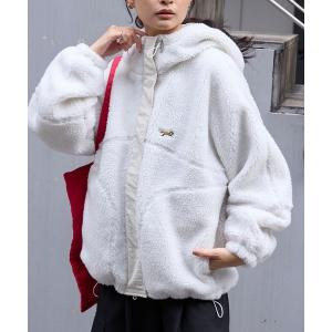 ブルゾン アウター PENNEYS/ペニーズ 別注 THE FOX ロゴ ワンポイント刺繍 ドロスト オーバーサイズボアブルゾン レディース メンズ｜ZOZOTOWN Yahoo!店