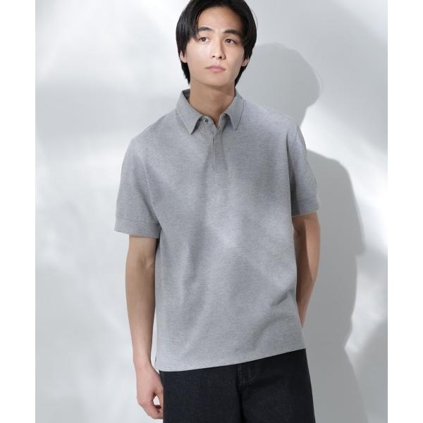 「NANO universe」 半袖ポロシャツ M トップグレー メンズ