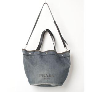 「PRADA」 トートバッグ - ブルー レディース