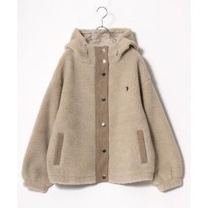 ブルゾン アウター もこもこ冬映えジャケット U.S.POLO ASSN. ワンポイントロゴ刺繍ボアフードブルゾン/冬アウター レディース レディース